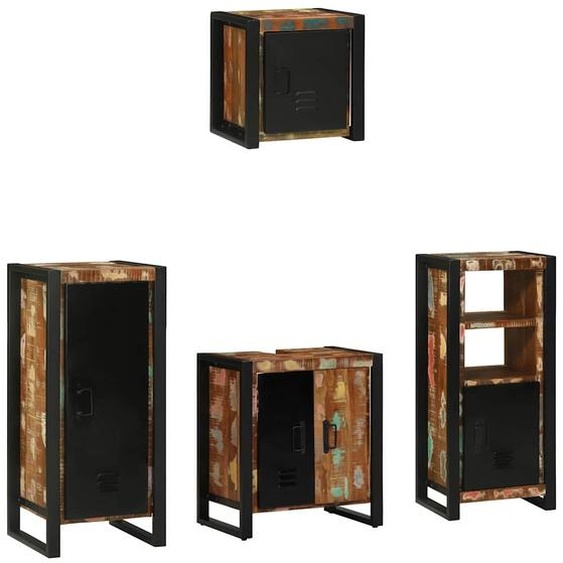 Ensemble de mobilier de salle de bain 4 pcs Bois Recyclé Solide