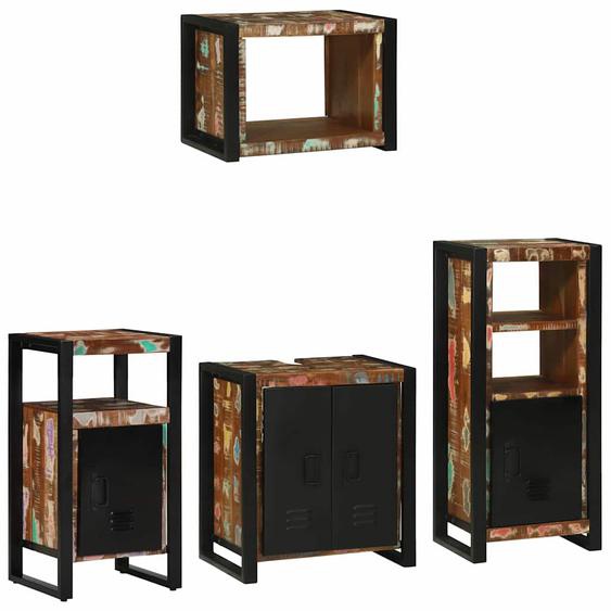 Ensemble de mobilier de salle de bain 4 pcs Bois Recyclé Solide