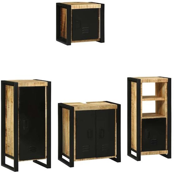 Ensemble de mobilier de salle de bain 4 pcs Bois Recyclé Solide