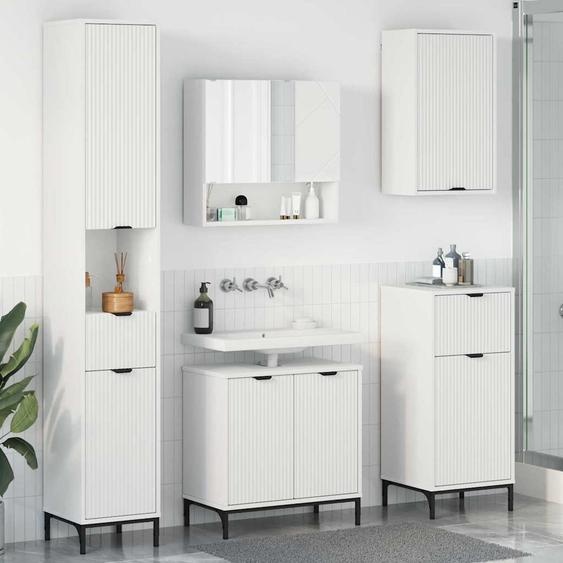 Ensemble de mobilier de salle de bain avec tiroir Blanc