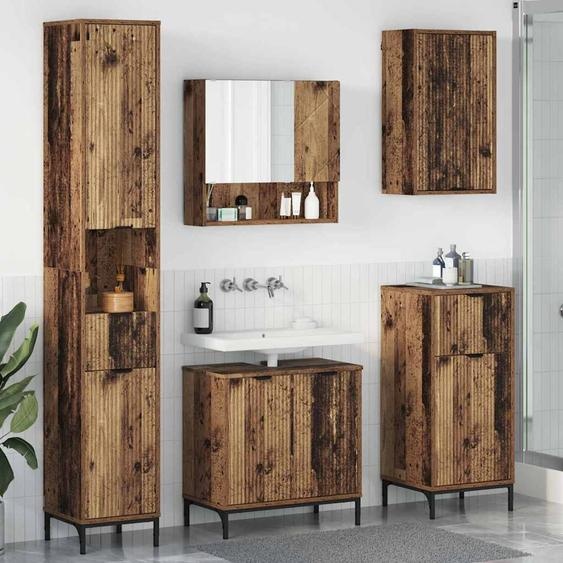 Ensemble de mobilier de salle de bain avec tiroir Bois Ancien