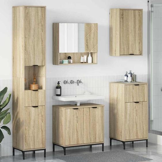 Ensemble de mobilier de salle de bain avec tiroir Chêne Sonoma