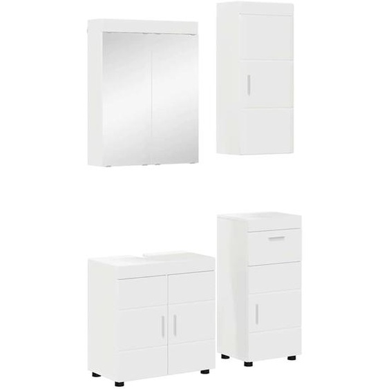 Ensemble de mobilier de salle de bain avec tiroir TULUM Blanc