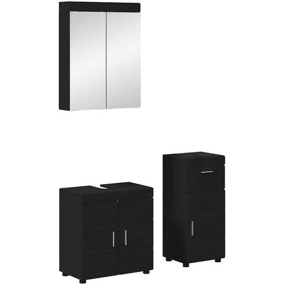 Ensemble de mobilier de salle de bain avec tiroir TULUM Noir