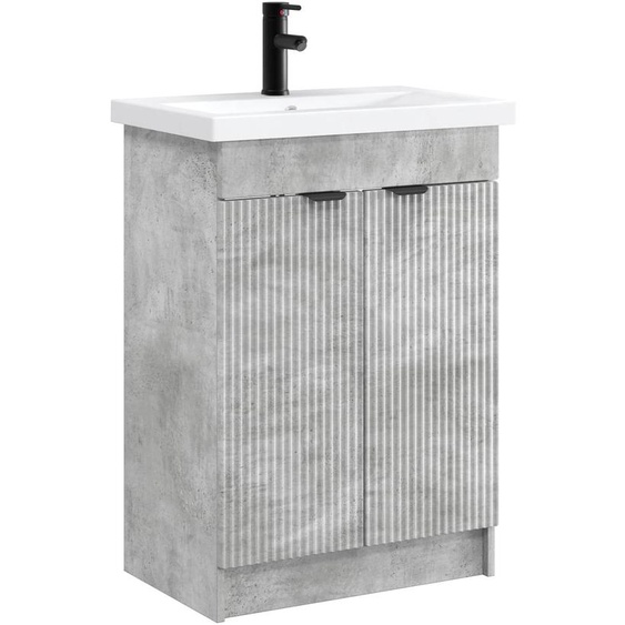 Ensemble de mobilier de salle de bain Gris béton