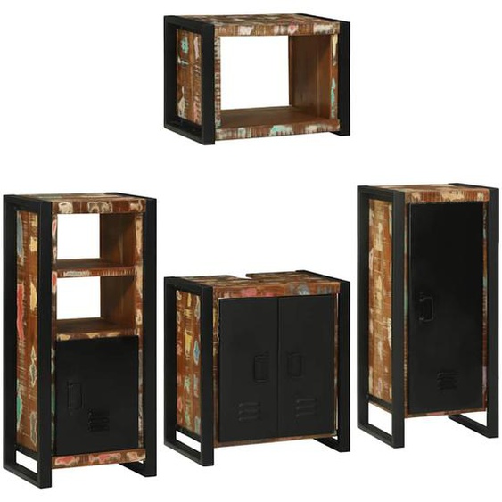 Ensemble de mobilier de salle de bain 4 pcs Bois massif recyclé