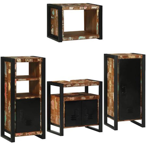 Ensemble de mobilier de salle de bain 4 pcs Bois massif recyclé