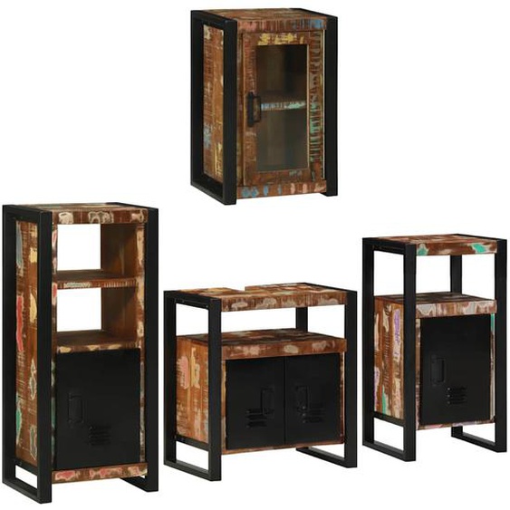 Ensemble de mobilier de salle de bain 4 pcs Bois massif recyclé