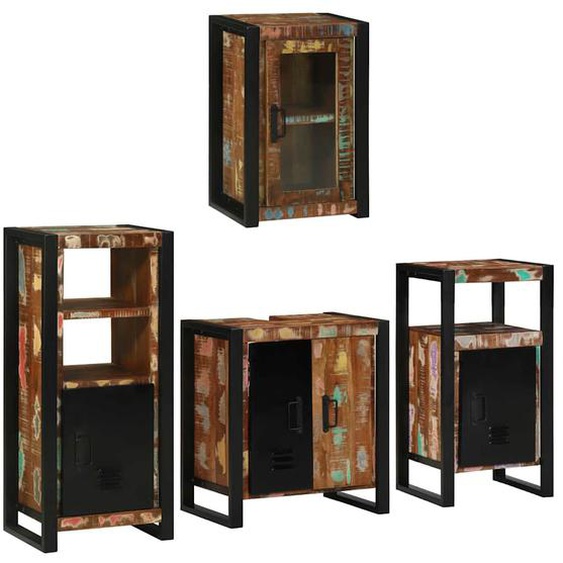 Ensemble de mobilier de salle de bain 4 pcs Bois massif recyclé