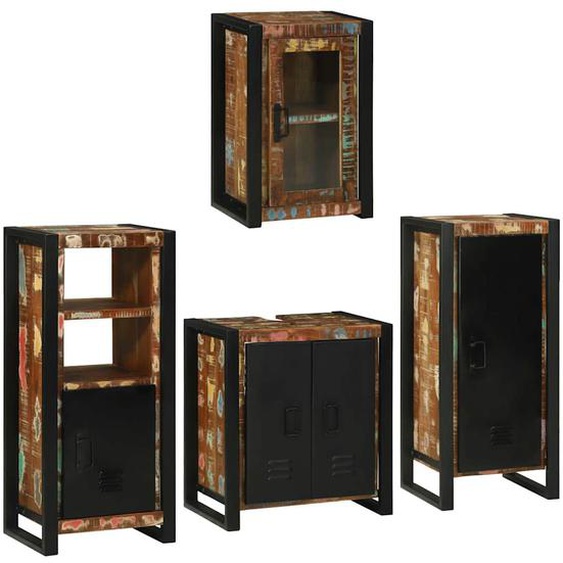 Ensemble de mobilier de salle de bain 4 pcs Bois massif recyclé