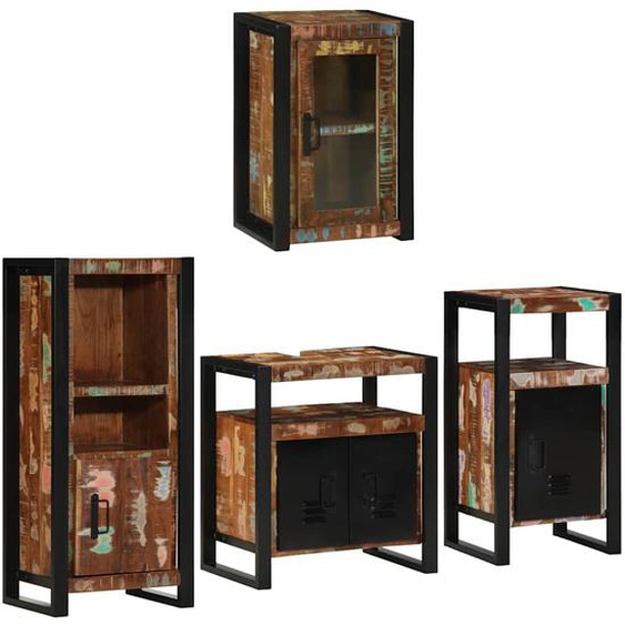 Ensemble de mobilier de salle de bain 4 pcs Bois massif recyclé