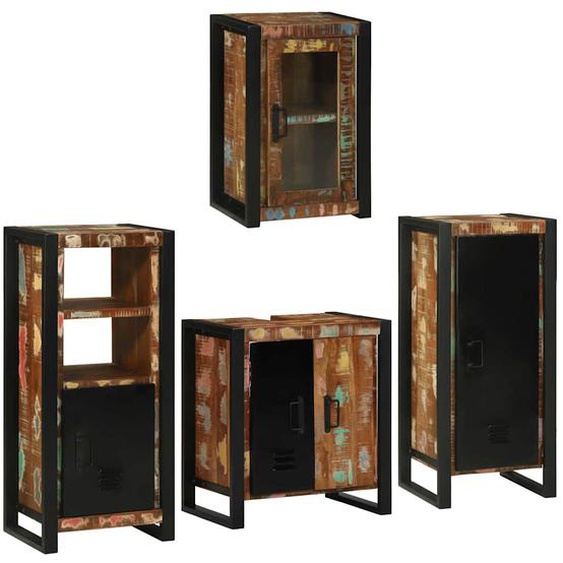 Ensemble de mobilier de salle de bain 4 pcs Bois massif recyclé