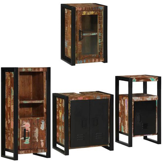 Ensemble de mobilier de salle de bain 4 pcs Bois massif recyclé
