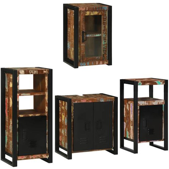 Ensemble de mobilier de salle de bain 4 pcs Bois massif recyclé