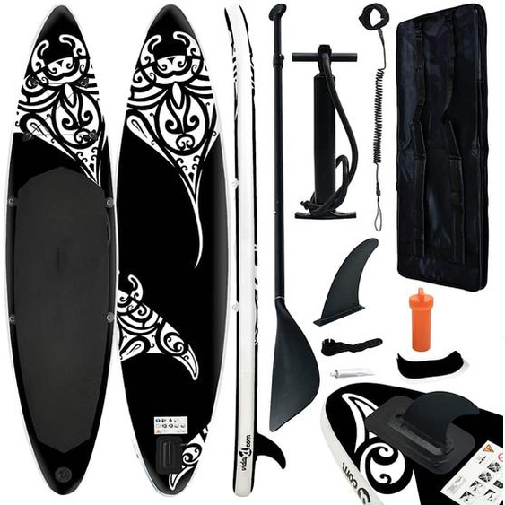 Ensemble de planche SUP gonflable 305x76x15 cm noir