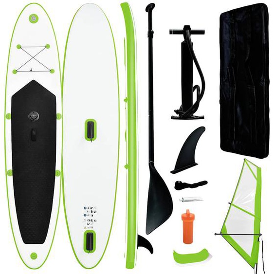 Ensemble de planche SUP gonflable avec voile Vert et blanc