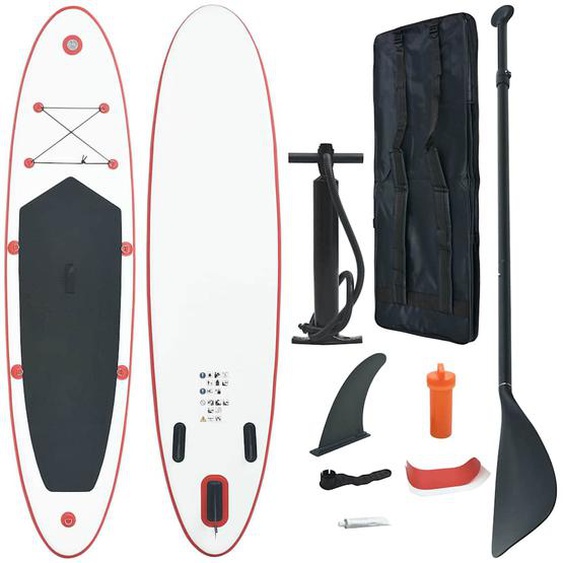 Ensemble de planches SUP gonflables rouge et blanc