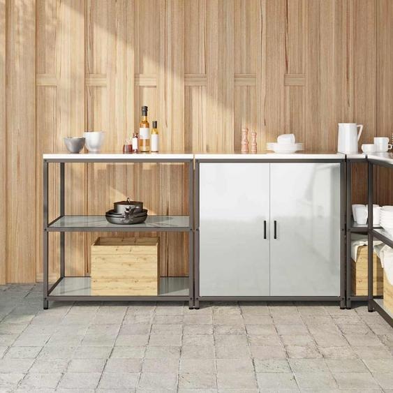 Ensemble de rangement cuisine 2 pcs Argent 180 x 50 x 92 cm