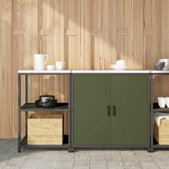 Ensemble de rangement cuisine 2 pcs Vert olive 150 x 50 x 92 cm