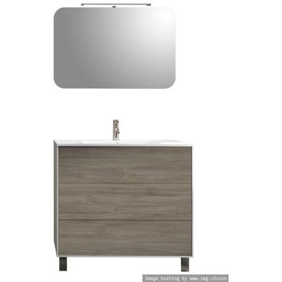 Ensemble de salle de bain  4 pièces IGEA chêne cendré