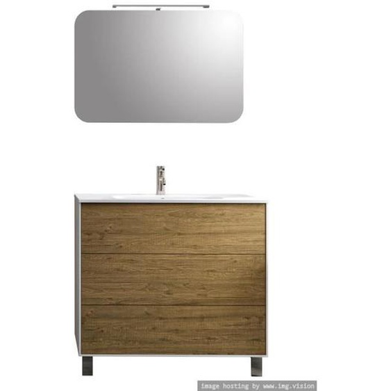Ensemble de salle de bain  4 pièces IGEA chêne miel