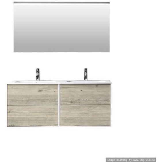 Ensemble de salle de bain double vasque 4 pièces IGEA pin arctique