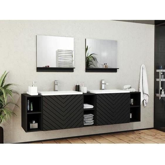 Ensemble de salle de bain - Ensemble de salle de bain Comfivo E100  501239 - Noir - 189x35cm