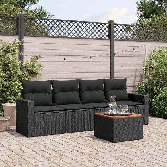 Ensemble de salon de jardin - Ensembles de salon de jardin - Ensemble de table et chaises - Canapé de jardin - Mobilier de jardin - Rotin synthétique (PE) - Inclut les coussins avec housses amovibles