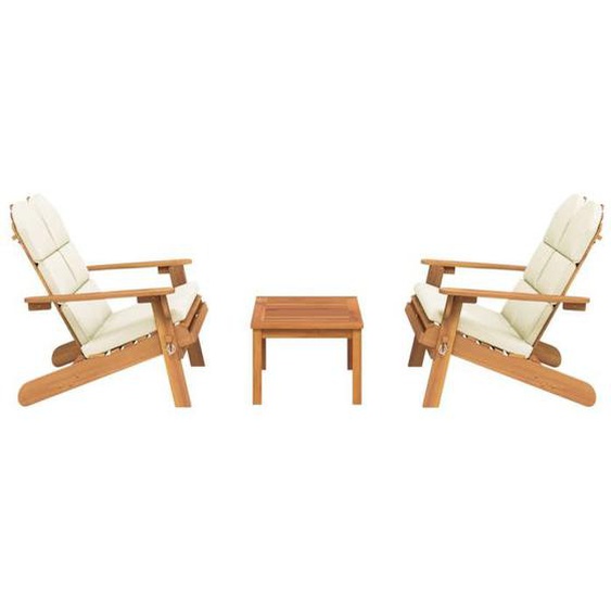 Ensemble de Salon de jardin meuble d exterieur ensemble de mobilier adirondack 3 pieces bois acacia solide