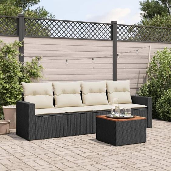 Ensemble de salon de jardin - Mobilier de détente - Ensemble de table et chaises - Groupe de sièges - Canapé de relaxation - Rotin synthétique (PE) - Housses de coussins lavables inclus