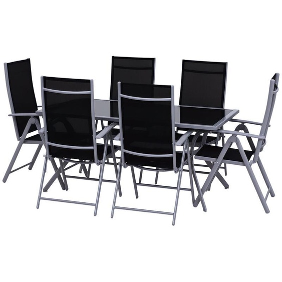 Ensemble de salon de jardin pour 6 personnes, salon de jardin, mobilier de jardin en aluminium