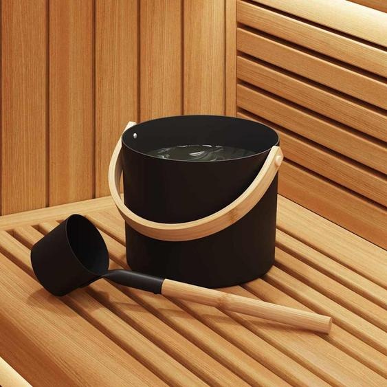 Ensemble daccessoires de sauna 2 pcs Noir