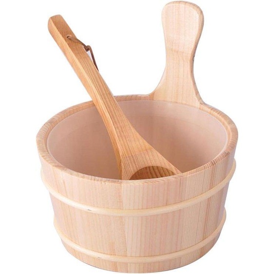 Ensemble de seaux de sauna en bois avec louche, idéal pour le sauna à vapeur