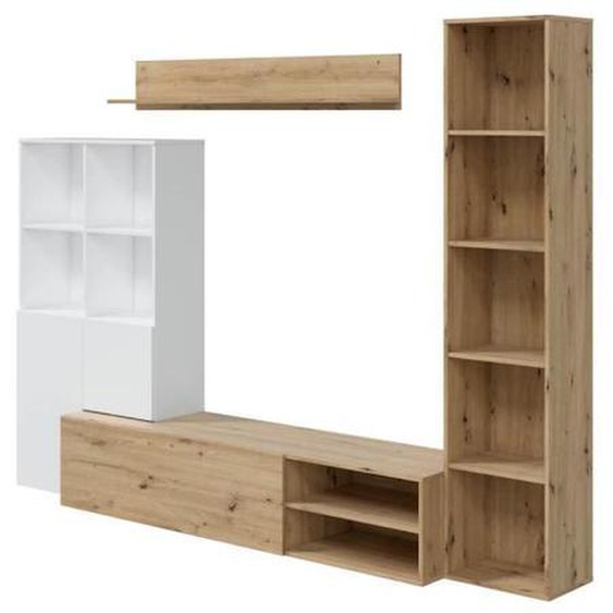 Ensemble de séjour coloris chêne nordique, blanc artic
