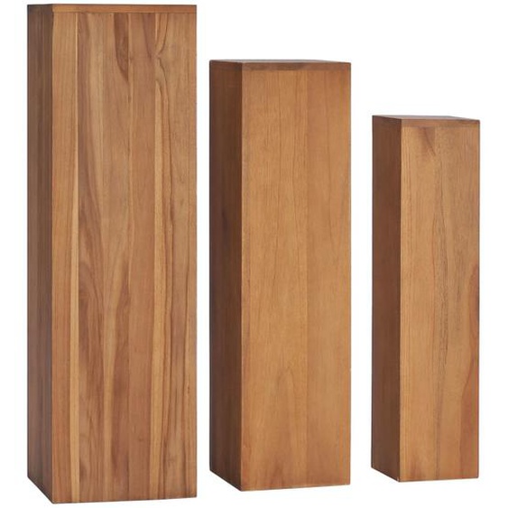 Ensemble de supports de plantes 3 pcs Bois de teck solide