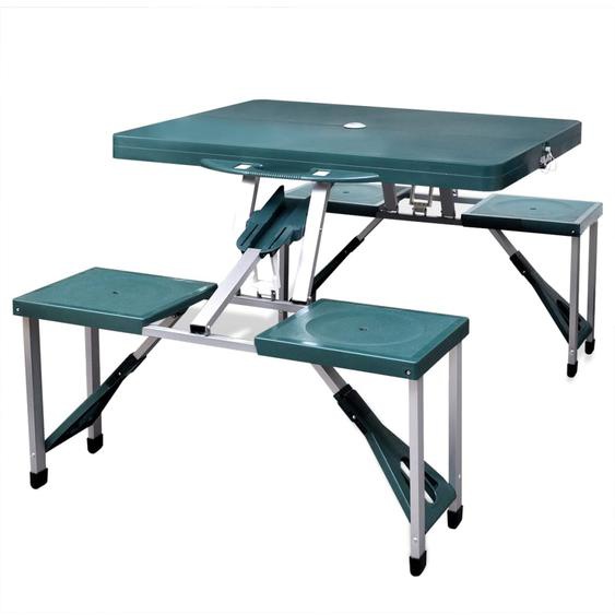 Ensemble de table pliable de camping avec 4 tabourets aluminium