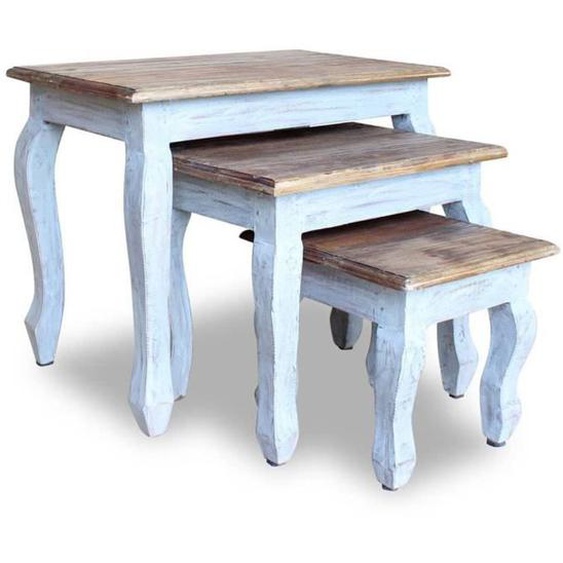 Ensemble de tables gigognes 3 pcs Bois de récupération massif  Mothinessto LY0182