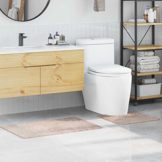 Ensemble de tapis de bain antidérapants 2 pcs Crème PP