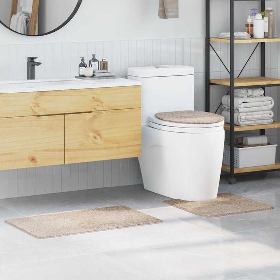 Ensemble de tapis de bain antidérapants 3 pcs Crème PP