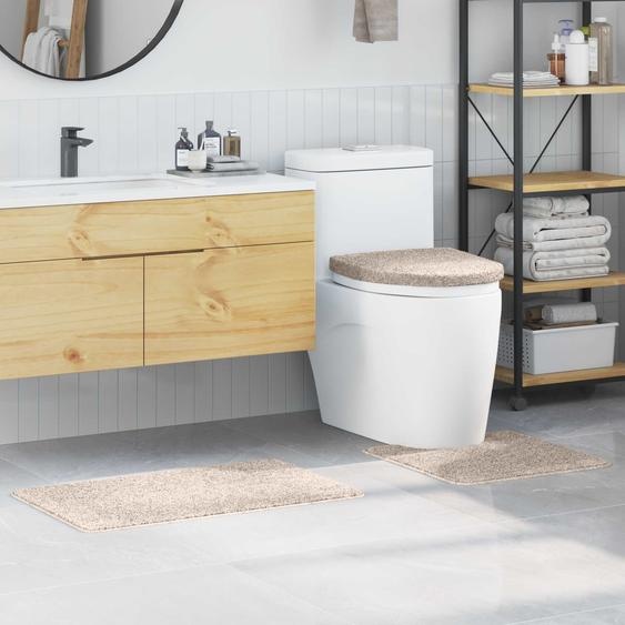 Ensemble de tapis de bain antidérapants 3 pcs Crème PP