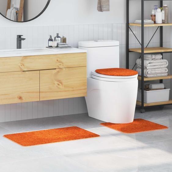 Ensemble de tapis de bain antidérapants 3 pcs Orange PP