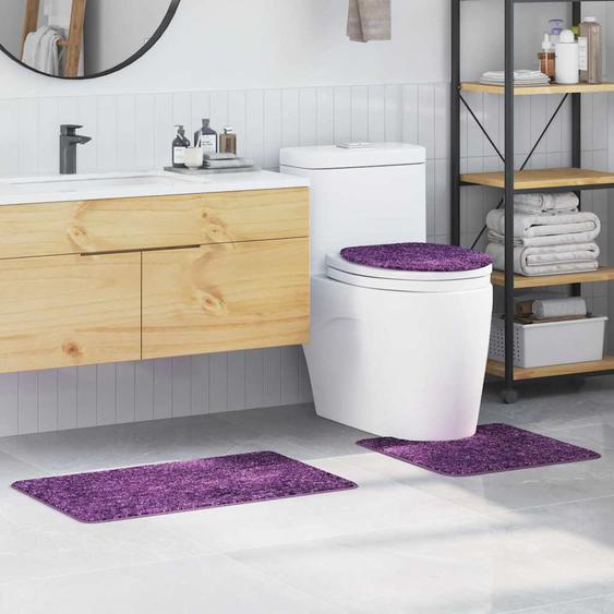 Ensemble de tapis de bain antidérapants 3 pcs Violet PP