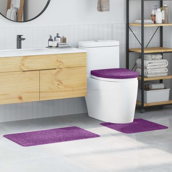 Ensemble de tapis de bain antidérapants 3 pcs Violet PP