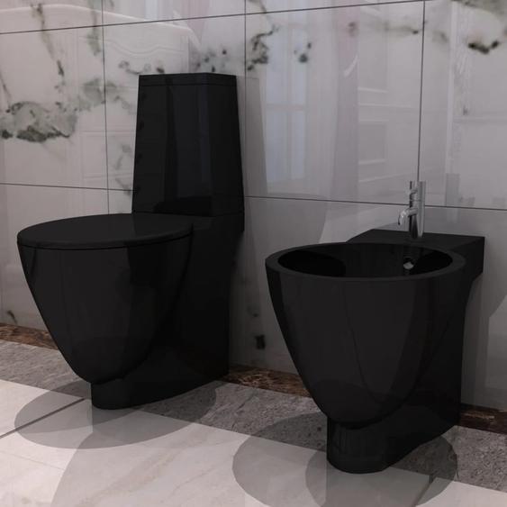 Ensemble de toilette et bidet Céramique Noir