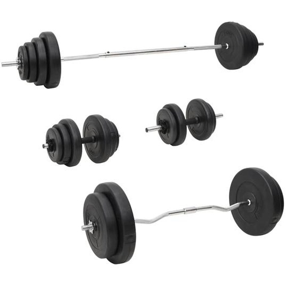 Ensemble dhaltères et de barres avec plaques 120 kg