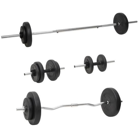 Ensemble dhaltères et de barres avec plaques 60 kg