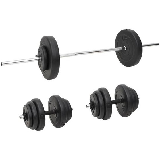 Ensemble dhaltères et de barres avec plaques 60 kg