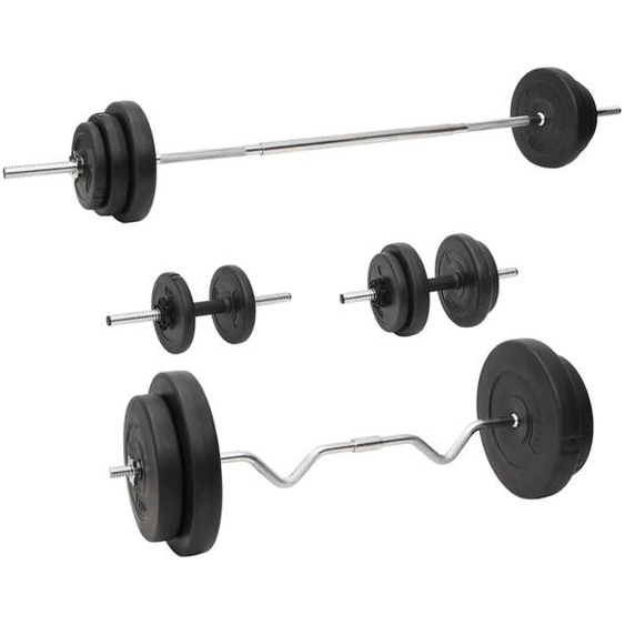 Ensemble dhaltères et de barres avec plaques 90 kg