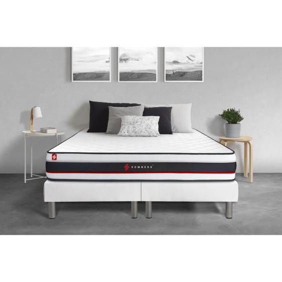 Ensemble double sommier 80x200 + matelas FORM 160x200 160 x 200 cm Blanc