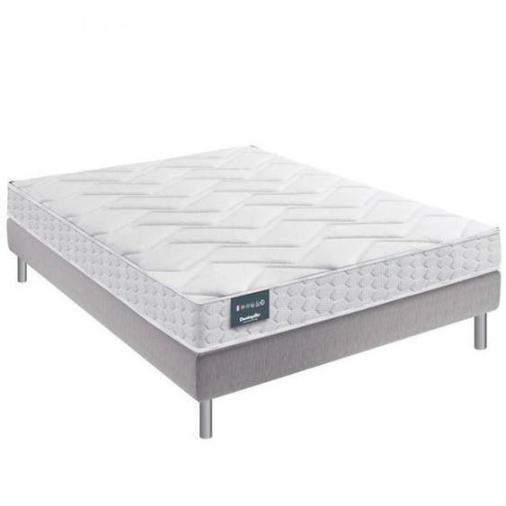 Ensemble Dunlopillo 140*190 cm EUGEN 1 18 cm matelas sommier déco jeu de 4 pieds gris